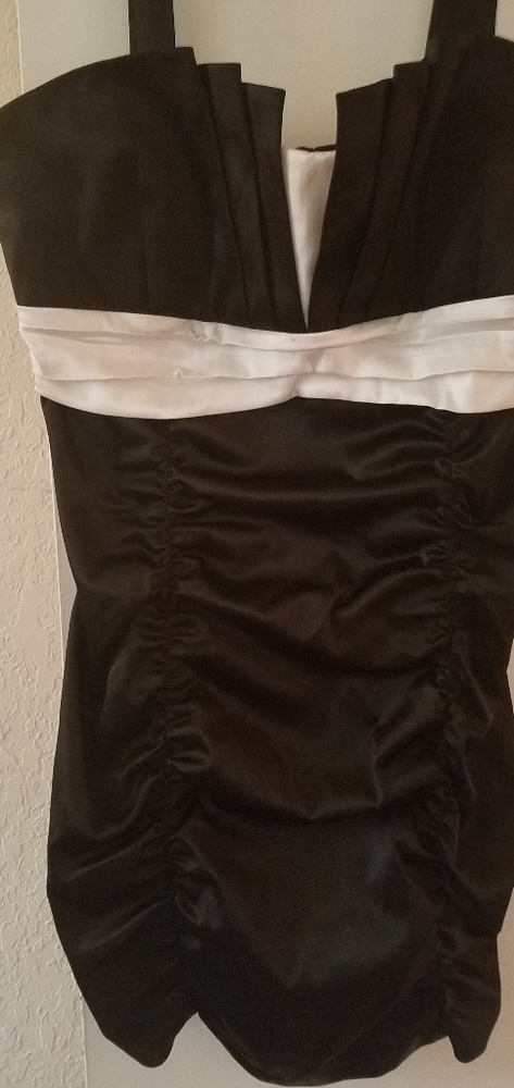 Black and white cocktail dress